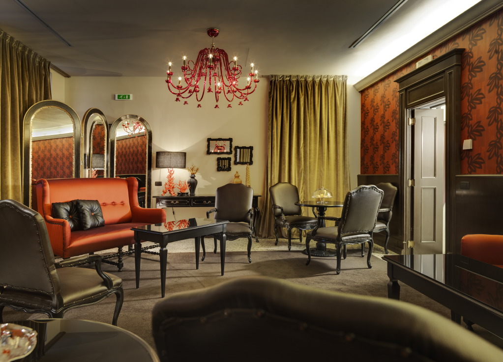Il salotto del Glam Boutique Hotel a Vicenza