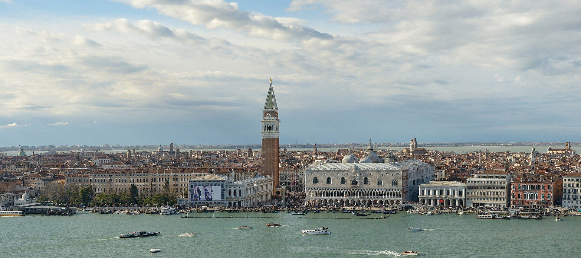 Piazza San Marco and Venice from the lagoon